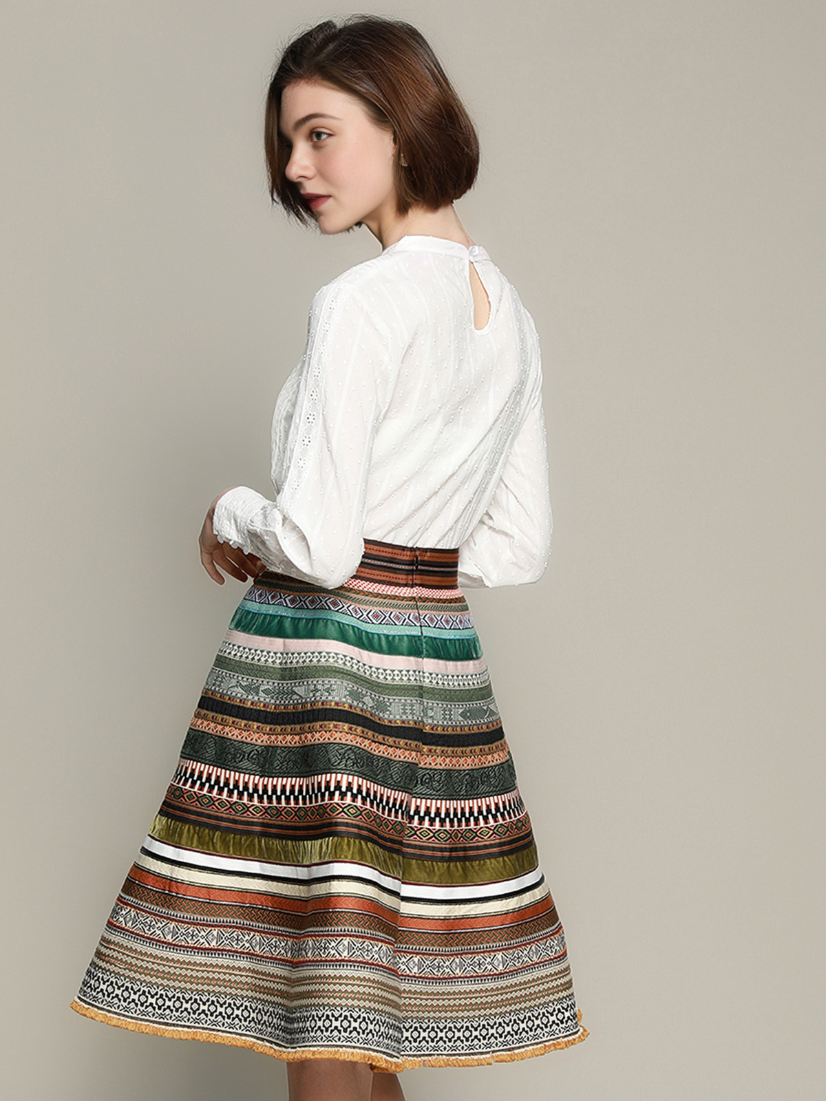 Dirndl Bluse in Weiß