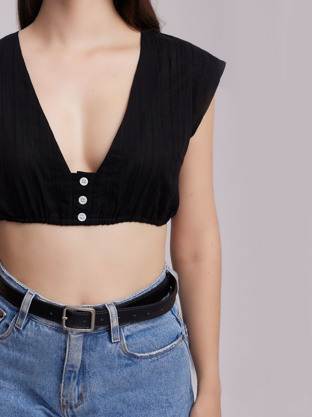 Moderne Dirndl-Bluse in Schwarz