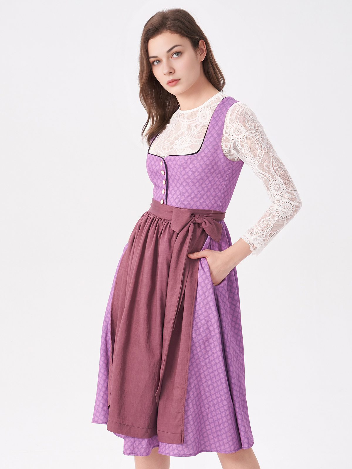 Dirndl Mini Blau in lila Variation