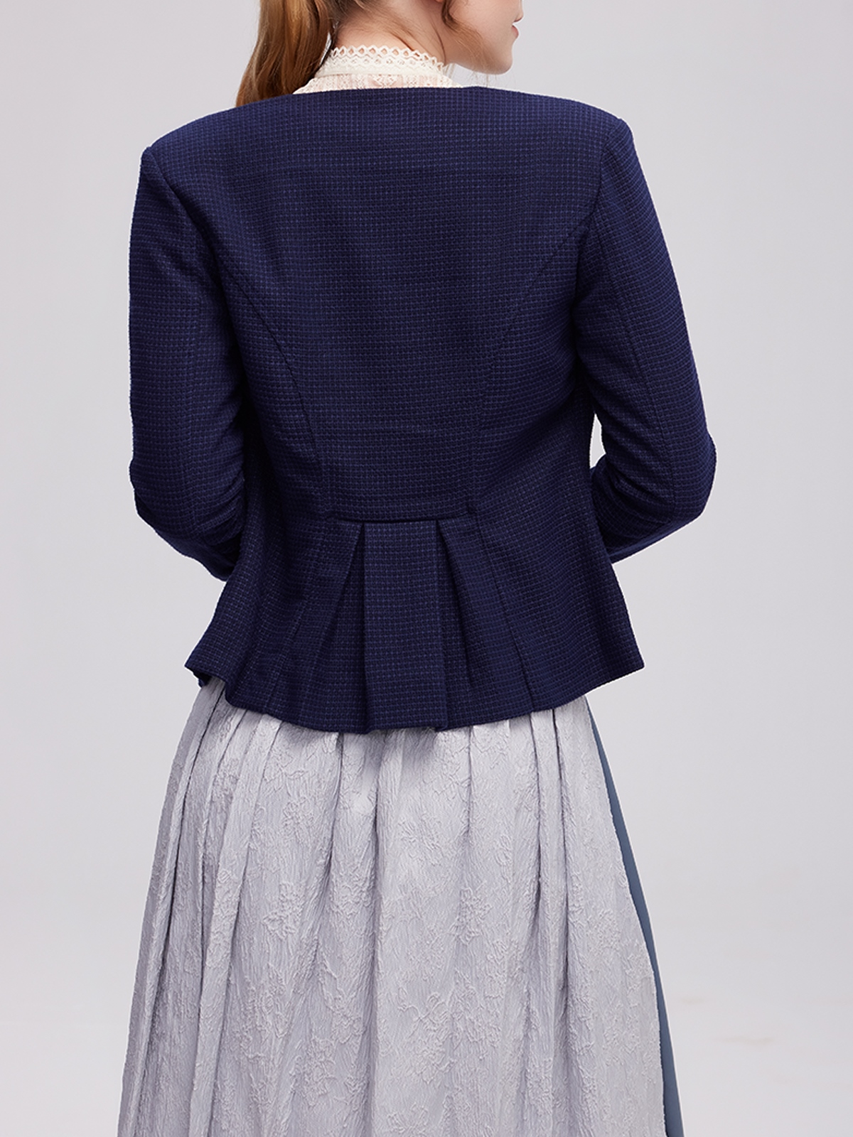 Elegante Dirndl Langarm Bluse in Blau